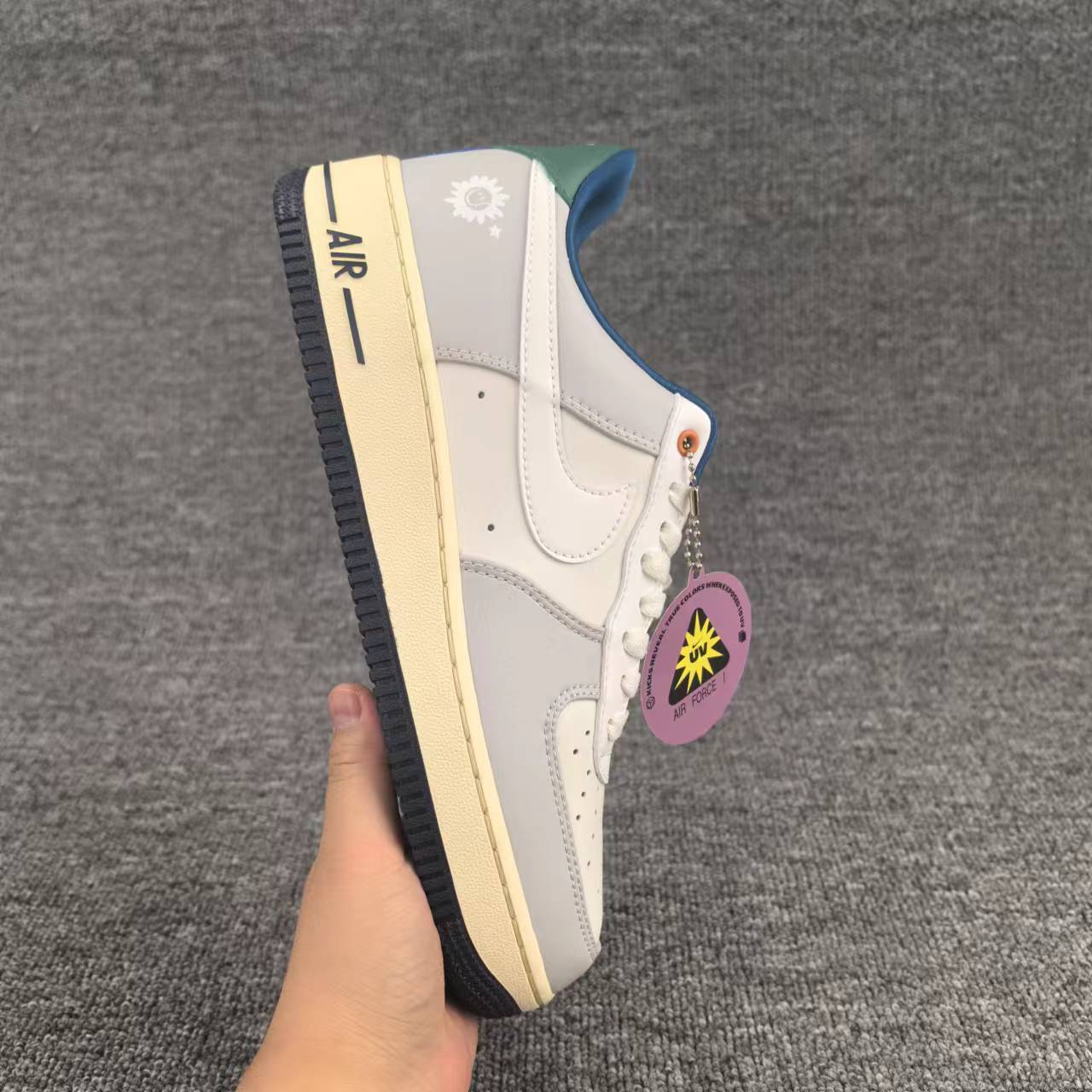 nike air force 1 - Gris Blanco